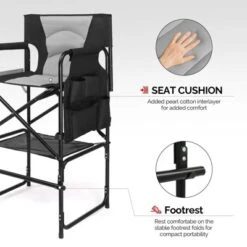 Karl Home 30in Portable Folding Director Chair Makeup Artist Chair With Side Table -Karl Home Shop GUEST 01d8b4a6 5014 4986 8add edf1fe1d6c19