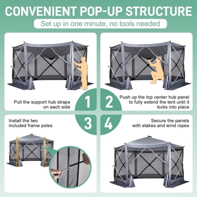 Karl Home | 12 Ft. X 12 Ft. Outdoor Pop-Up Camping Tent 3 Karl Home | 12 Ft. X 12 Ft. Outdoor Pop-Up Camping Tent