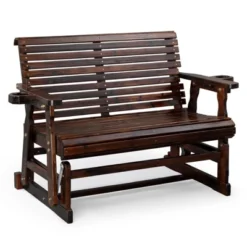 Karl Home | 48 In. Solid Wood Patio Glider Bench With Cup Holder 20 Karl Home | 48 In. Solid Wood Patio Glider Bench With Cup Holder -Karl Home Shop GUEST 05ec9633 89ce 4661 8284 223dcd0f9495