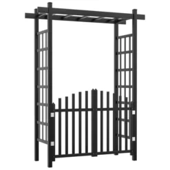 Karl Home 85 In. Black Pvc Garden Arbor With Gate -Karl Home Shop GUEST 0d64a932 a387 41eb 9d97 34996a8c30c6