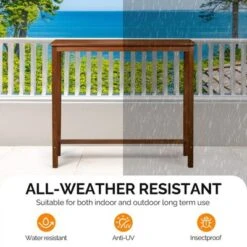 Karl Home Patio Fir Wood Brown Bar Table -Karl Home Shop GUEST 0ef82f52 b59d 48cf 9f67 ec41478475f1