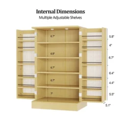 Karl Home Rattan Kitchen Storage Cabinet With 2 Doors And Adjustable Shelves Pantry Cabinet 12 Karl Home Rattan Kitchen Storage Cabinet With 2 Doors And Adjustable Shelves Pantry Cabinet -Karl Home Shop GUEST 11b19ab2 612c 473f 9c13 6f297b036b32