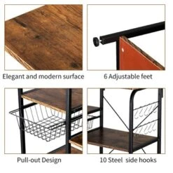 Karl Home Kitchen Baker's Rack 35.5in Microwave Stand 4-Tier -Karl Home Shop GUEST 1542c7a2 eb9d 47d7 937d c7999e89a31b