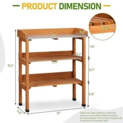 Karl Home Outdoor Fir Wood Garden Potting Bench