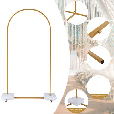 Karl Home 18.9'' W X 39.37'' D Gold Wedding Iron Arbor 4 Karl Home 18.9'' W X 39.37'' D Gold Wedding Iron Arbor - Image 2