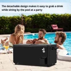 Karl Home Black Detachable 80 Qt. Outdoor Rolling Cooler Cart -Karl Home Shop GUEST 1a0b81f0 0ce3 4610 9c9b b63ba7ad8582