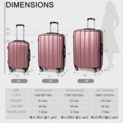 Karl Home 3 Piece Set Of Vertical Striped Trolley Cases (20in, 24in, 28in) ABS PC Material Black -Karl Home Shop GUEST 1be220b4 9c38 4242 9275 f8b421aff2b3