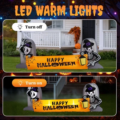 Karl Home 9.6FT Halloween Inflatable Decorations Skeleton Tombstone Banner Outdoor Decorations 8 Karl Home 9.6FT Halloween Inflatable Decorations Skeleton Tombstone Banner Outdoor Decorations - Image 6