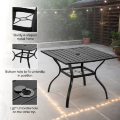 Patio Steel Square 4-Person Dining Set -Karl Home Shop GUEST 1fa270b1 5e43 45fb 9c17 6e5d6fc77ad4