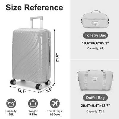 Karl Home Luggage Sets 3 Piece PP Luggage Suitcases With Wheels Black 9 Karl Home Luggage Sets 3 Piece PP Luggage Suitcases With Wheels Black - Image 7