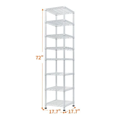 Karl Home 8 Tier Heavy Duty Adjustable Metal Traneka 70.87inch H Wire Shelving Unit With Wheels 1344 LBS NSF 5 Karl Home 8 Tier Heavy Duty Adjustable Metal Traneka 70.87inch H Wire Shelving Unit With Wheels 1344 LBS NSF - Image 3