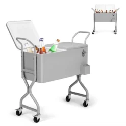 Karl Home 80 QT Gray Outdoor Cooler Cart -Karl Home Shop GUEST 2540439a 5165 4460 a57c 5e30b081d08a