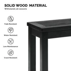 Karl Home | 40-Inch Solid Wood Backless Outdoor Bench