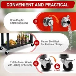 Karl Home 80 QT Red Patio Cooler Cart -Karl Home Shop GUEST 27a21172 d015 476f 9a35 73e2c597954b