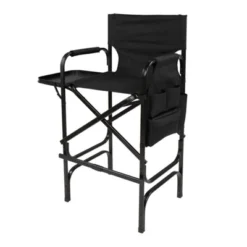 Karl Home 30in Portable Folding Director Chair With Collapsible Side Table Black -Karl Home Shop GUEST 2c0a59c8 978b 4269 9e53 5fe6f8081a19