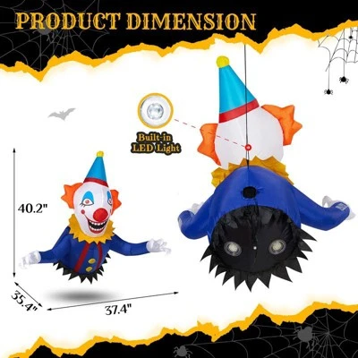 Karl Home 3.3 FT Halloween Inflatable Clown Broke Out From Window Outdoor Decorations 7 Karl Home 3.3 FT Halloween Inflatable Clown Broke Out From Window Outdoor Decorations - Image 5