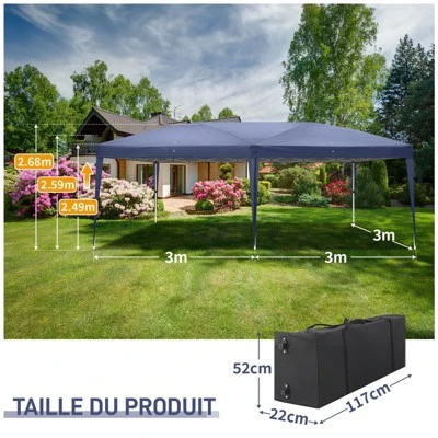 Karl Home | 10 Ft. X 20 Ft. Blue Iron-framed Fabric-clothed Party Tent 3 Karl Home | 10 Ft. X 20 Ft. Blue Iron-framed Fabric-clothed Party Tent