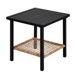 Patio 3-Piece All Weather Wicker Swivel Rocking Patio Conversation Set With Beige Cushions -Karl Home Shop GUEST 34f945b1 f32d 4975 b8be 510957d9074b