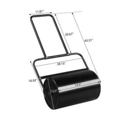 Karl Home 19 Inch Iron Black Lawn Roller