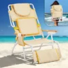 Karl Home Yellow Aluminum Folding Beach Chair(Set Of 1)