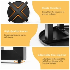 Karl Home Patio Black Round Metal Side Table