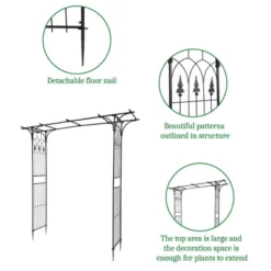 Karl Home 7FT Black Iron Garden Arbor Flat Top -Karl Home Shop GUEST 39a52e5e a51e 469f 9adc 80e616033c71