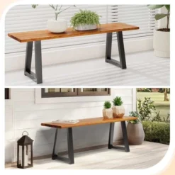 Karl Home | Patio Poplar Wooden Bench -Karl Home Shop GUEST 3cbcd8fe b18e 4a32 a0df 078b27f3d405