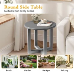 Karl Home Patio Gray Round Metal Side Table -Karl Home Shop GUEST 3d83e5ce fccc 48b2 8e42 0e8e92196ce3