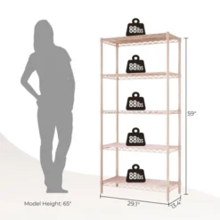 Karl Home 5 Tier Storage Rack Wire Shelving Unit Storage Shelves Black