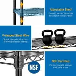 Karl Home | 59in. H X 21.25in. W X 11.42in.D 5 Layer Wire Shelving Unit 14 Karl Home | 59in. H X 21.25in. W X 11.42in.D 5 Layer Wire Shelving Unit -Karl Home Shop GUEST 3ff47923 ee7b 4343 8f2a 8708f0e92bb9