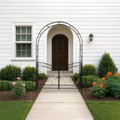 Karl Home 7.2 FT Outdoor Metal Arbor With Gate And Fence -Karl Home Shop GUEST 450f0246 934b 41d8 a31c 0d4ebce72e91