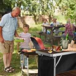 Karl Home Patio Brown Portable Folding Bar Table With Shelf -Karl Home Shop GUEST 45ea8574 a0cf 4e03 93c5 6e929382b614