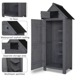 Karl Home 70'' H Gray Solid Wood Outdoor Storage Shed -Karl Home Shop GUEST 469b5f01 977d 4312 9287 fb2369bf3768
