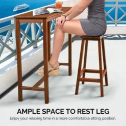 Karl Home Patio Fir Wood Brown Bar Table -Karl Home Shop GUEST 47b22600 80c3 4431 abed f12ac9292709