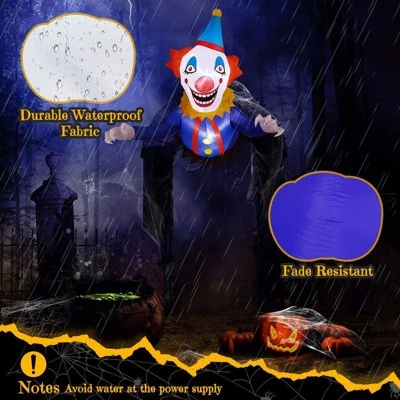 Karl Home 3.3 FT Halloween Inflatable Clown Broke Out From Window Outdoor Decorations 4 Karl Home 3.3 FT Halloween Inflatable Clown Broke Out From Window Outdoor Decorations - Image 2