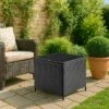 Karl Home Patio Black Square Wicker Side Table