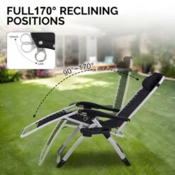 Karl Home Patio Folding Zero Gravity Chair With Blue Cushion -Karl Home Shop GUEST 4f056218 3b2c 459d a36c ef04f9daa7c0