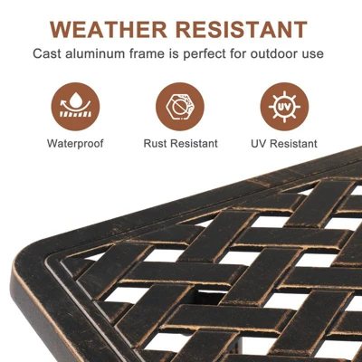 Karl Home |Square Aluminum Outdoor Side Table 3 Karl Home |Square Aluminum Outdoor Side Table