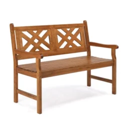 Karl Home | Original Wood Geometric Back Patio Bench -Karl Home Shop GUEST 51cb373c fdc9 439d 95cb 90e0aaa2386c
