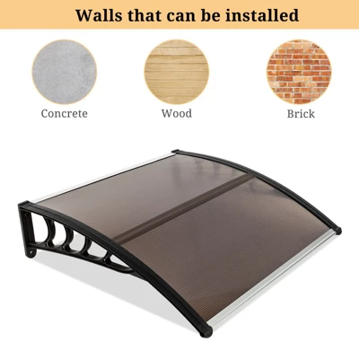 Karl Home | 39.8 In. W X 9.84 In. D Polycarbonate Cover Convex Window Awning 5 Karl Home | 39.8 In. W X 9.84 In. D Polycarbonate Cover Convex Window Awning - Image 3