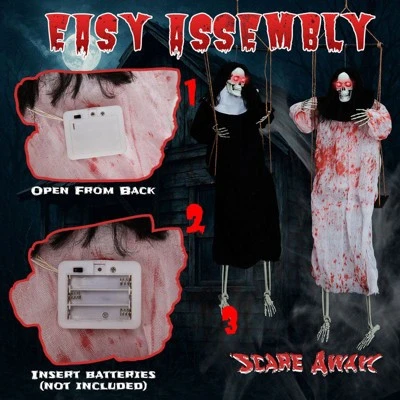 Karl Home 2PCS Halloween Decoration 3ft Scary Grim Reaper Swinging 3 Karl Home 2PCS Halloween Decoration 3ft Scary Grim Reaper Swinging - Image 2