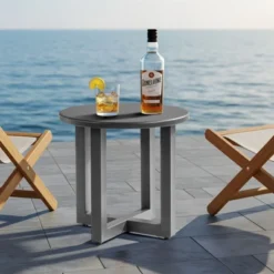 Karl Home Patio Gray Round Metal Side Table -Karl Home Shop GUEST 57066ce2 3255 4fd2 983d 58fefea873f0