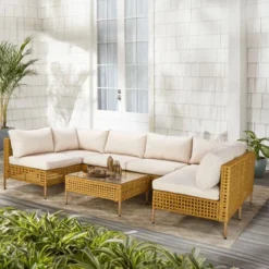 Karl Home Patio 7-Piece PE Wicker Sectional Conversation Set -Karl Home Shop GUEST 578ebb17 8466 40fb a453 867b691dcc7b