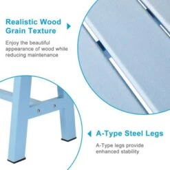 Karl Home | 47 In. HDPE Patio Bench With Metal Legs -Karl Home Shop GUEST 5823cd6e 9364 4c9f 90a6 945c0a77405c