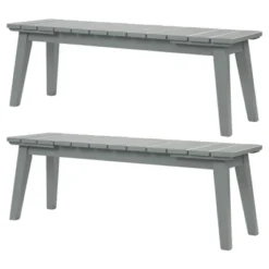 Karl Home | 45-Inch Solid Wood Backless Outdoor Bench (Set Of 2)
