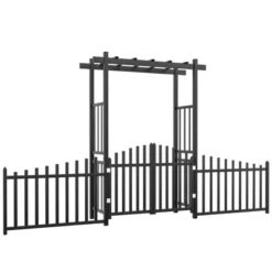 Karl Home 85 In. Black Pvc Garden Arbor With Gate And Fence -Karl Home Shop GUEST 5b0b8eba f1a4 4c27 92dc 42e6840fbb24