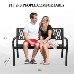 Karl Home | 50 In. Metal Outdoor Bench (7 Colors Available)