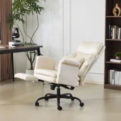 Karl Home | 29.53 Inch High Back With Footrest Reclining Swivel Office Chair With Adjustable Arms