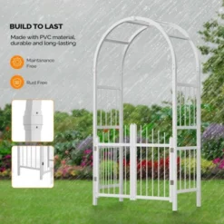 Karl Home 86 In.White Pvc Garden Arbor With Gate -Karl Home Shop GUEST 5dcbcd38 81d5 4993 865e 33ab4139f4d7