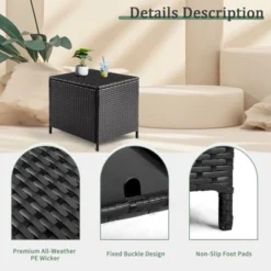 Karl Home Patio Black Square Wicker Side Table -Karl Home Shop GUEST 5e3d4fc6 d2e0 4526 8225 348bb321c88b